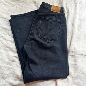 Aritzia Farrah High Rise Wide Leg Jeans in Black Eyeliner
